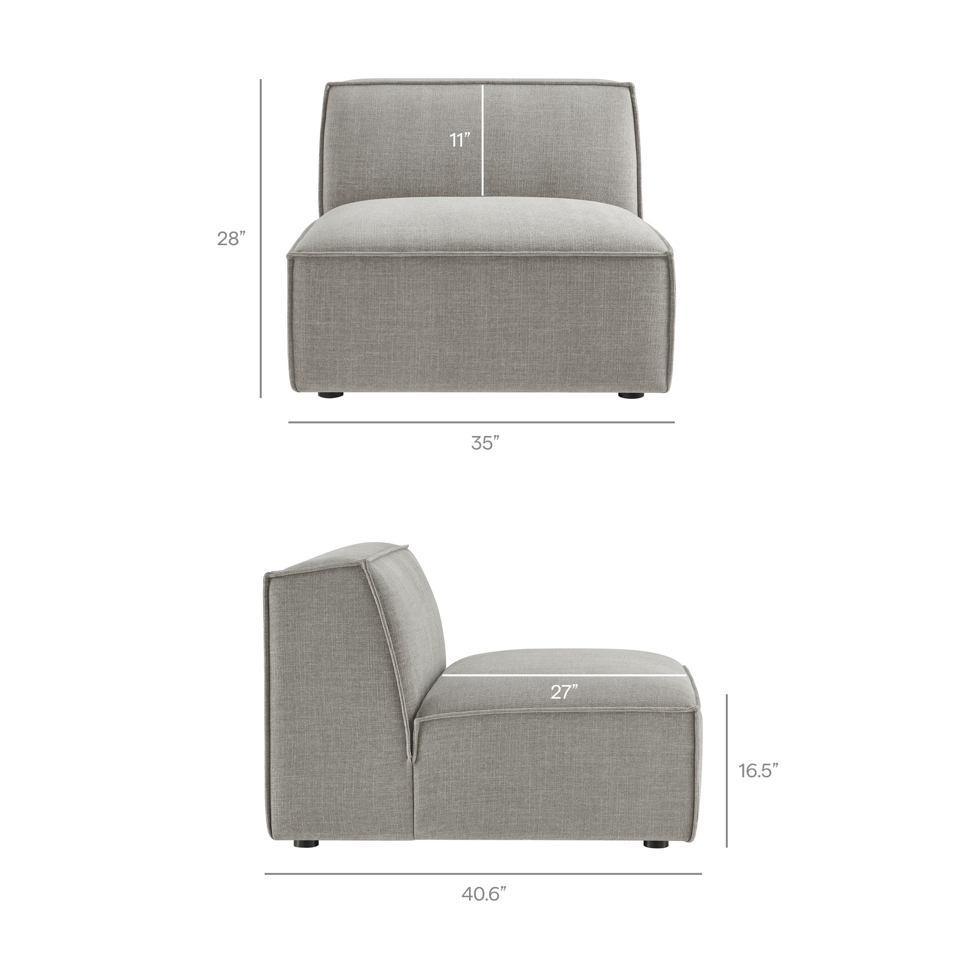 Restore 4-Piece Performance Fabric Upholstered Modular Sofa Set with Ottoman by Modway - Image 50