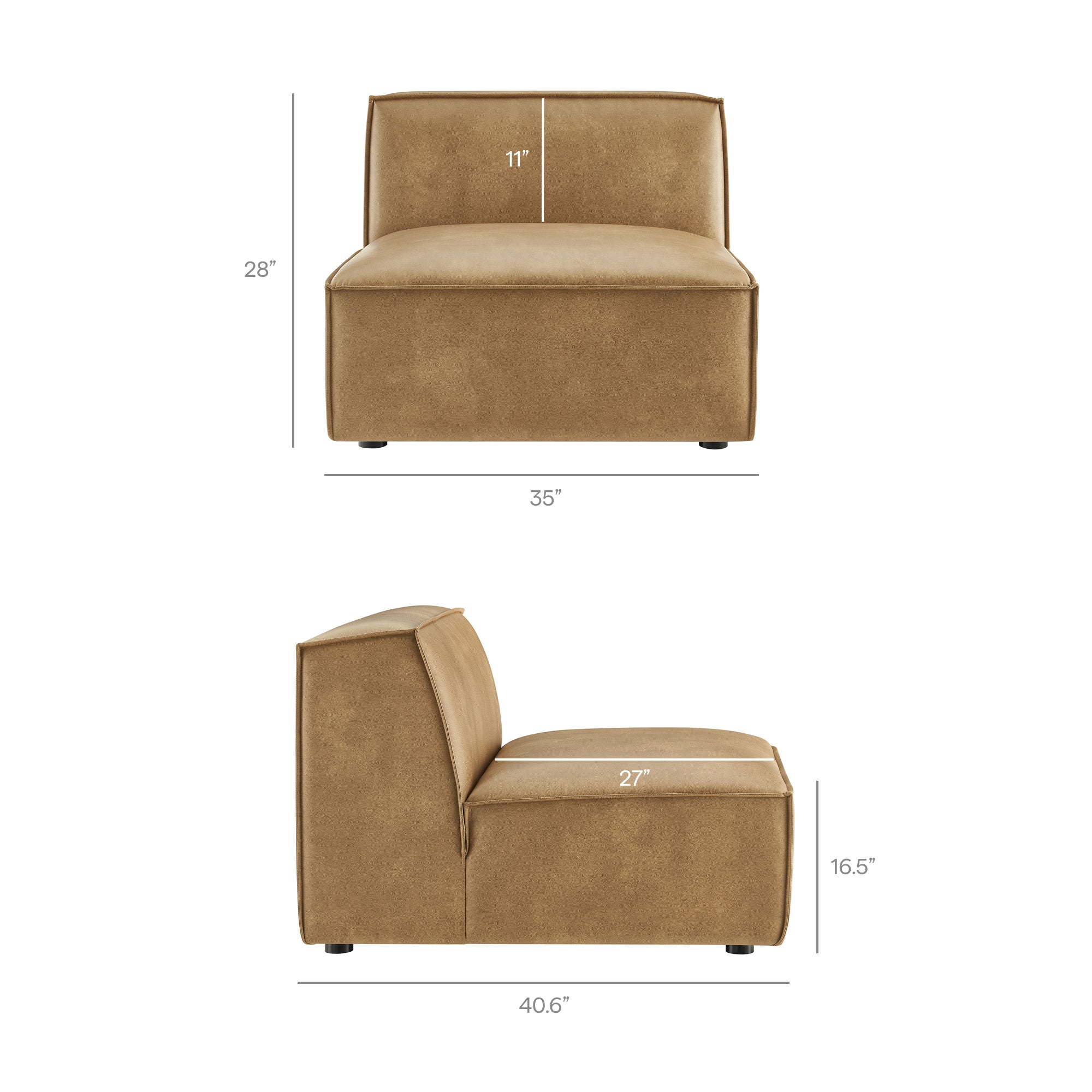 Restore 4-Piece Vegan Leather Modular L-Shaped Armless Sectional Sofa by Modway - Image 20