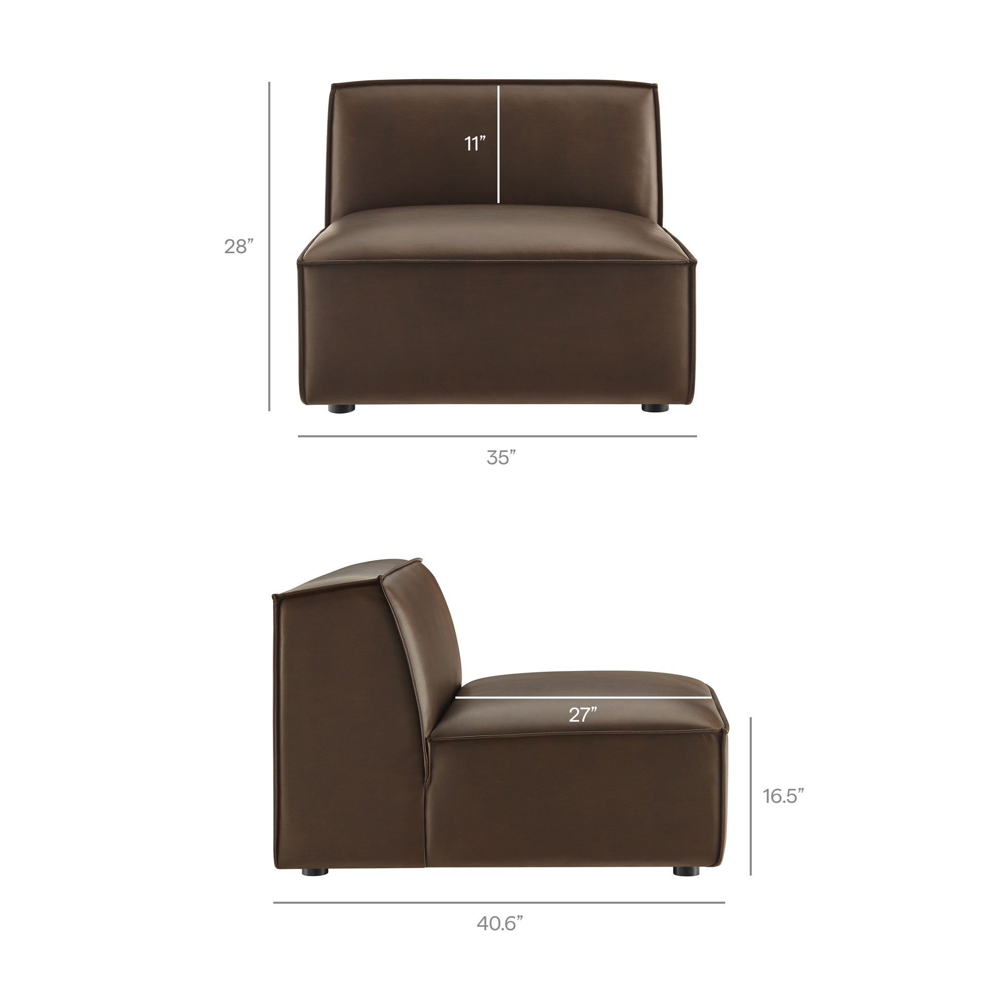 Restore 4-Piece Vegan Leather Modular Sofa Set with Ottoman by Modway - Image 10