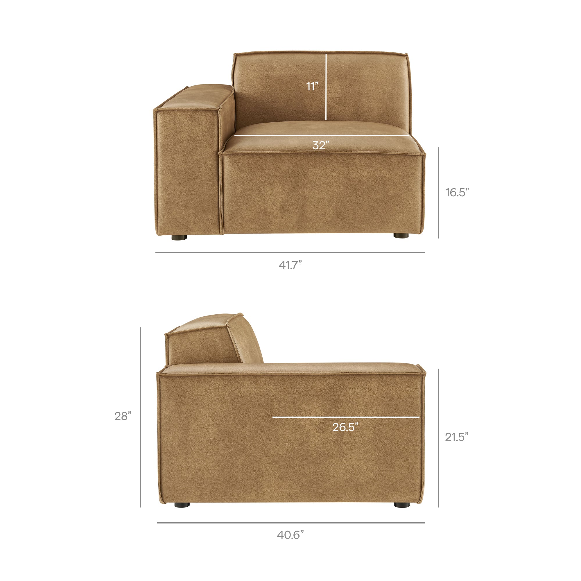 Restore 4-Piece Vegan Leather Modular Sofa Set with Ottoman by Modway - Image 21