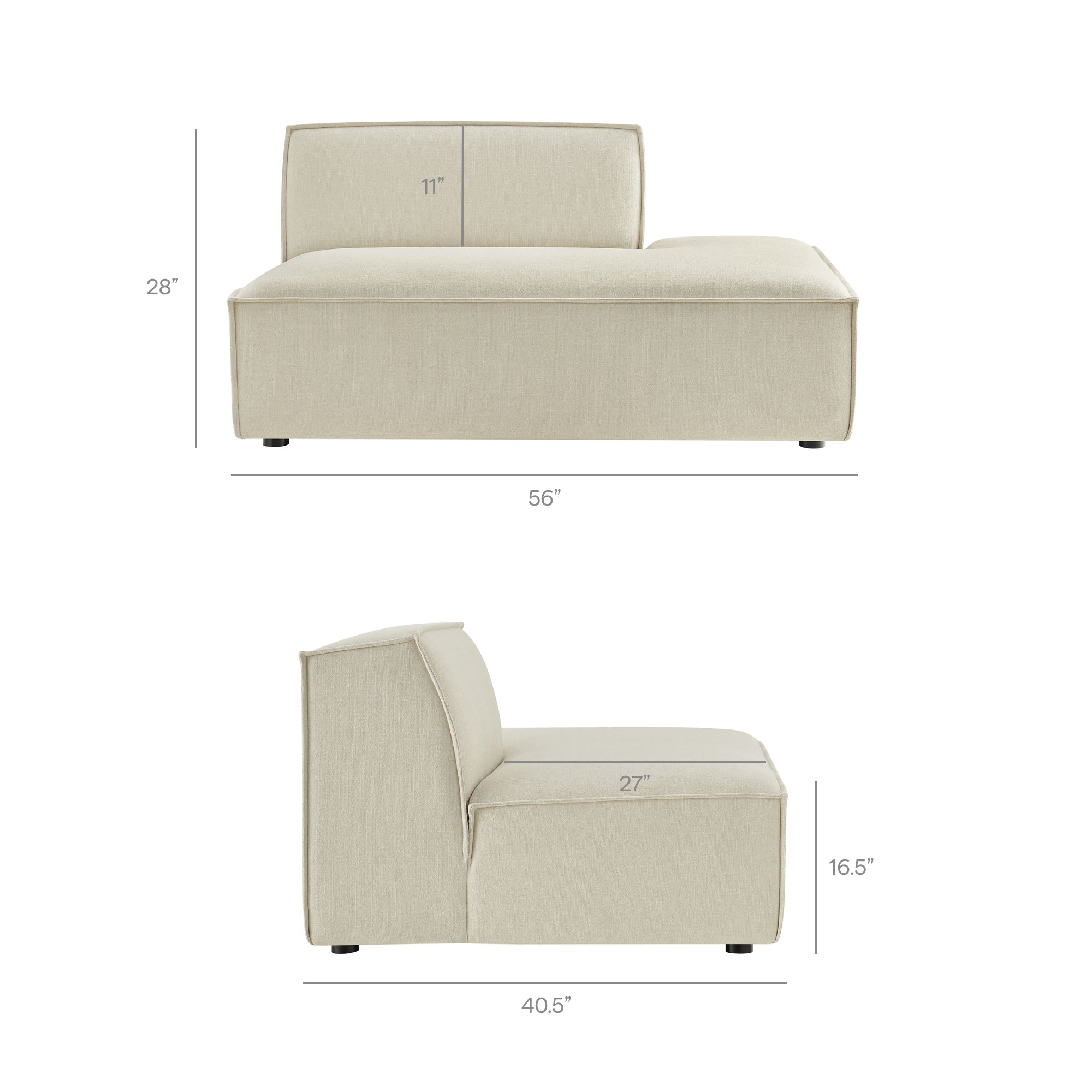 Restore Performance Fabric Upholstered Right-Facing Armless Modular Chaise by Modway - Image 10