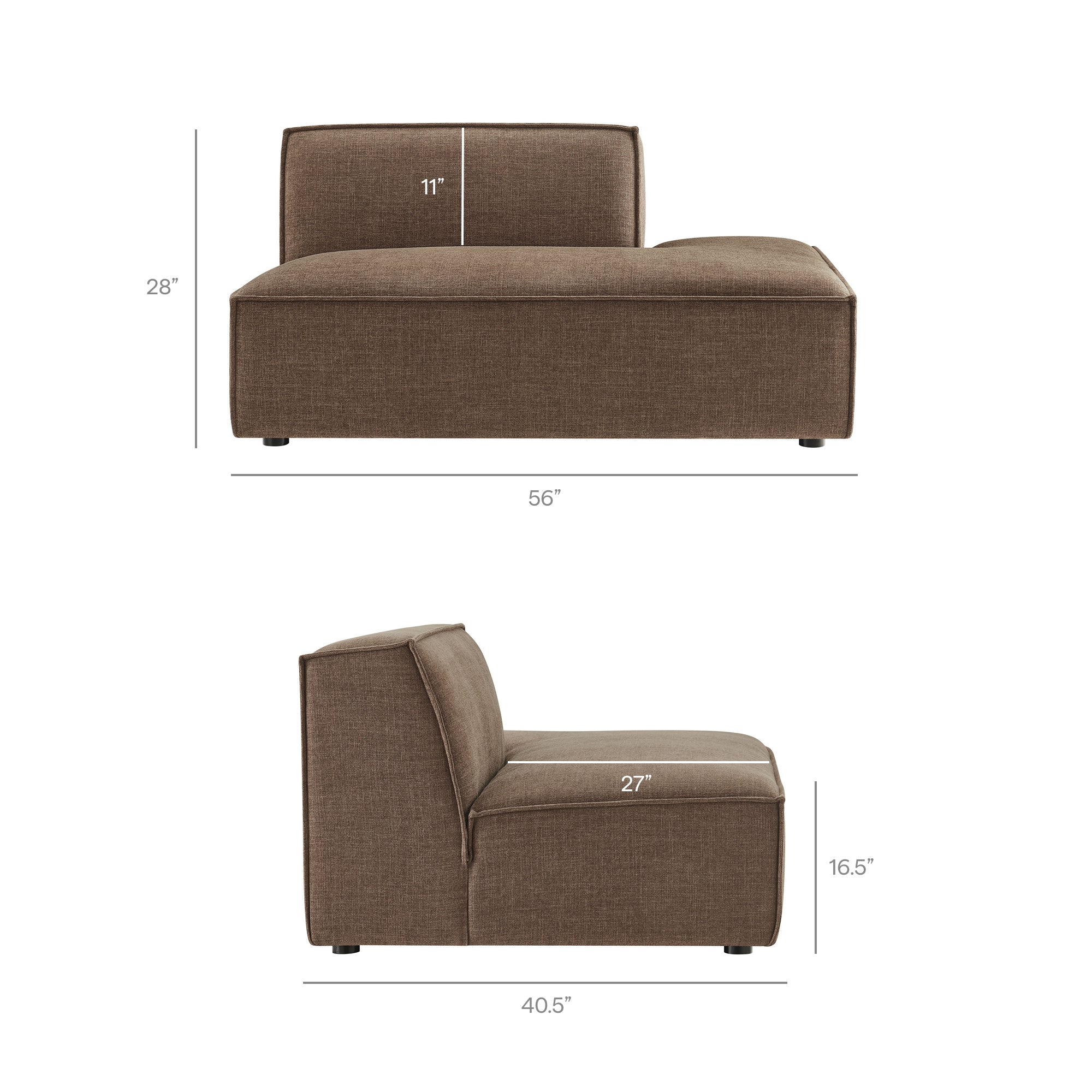 Restore Performance Fabric Upholstered Right-Facing Armless Modular Chaise by Modway - Image 30