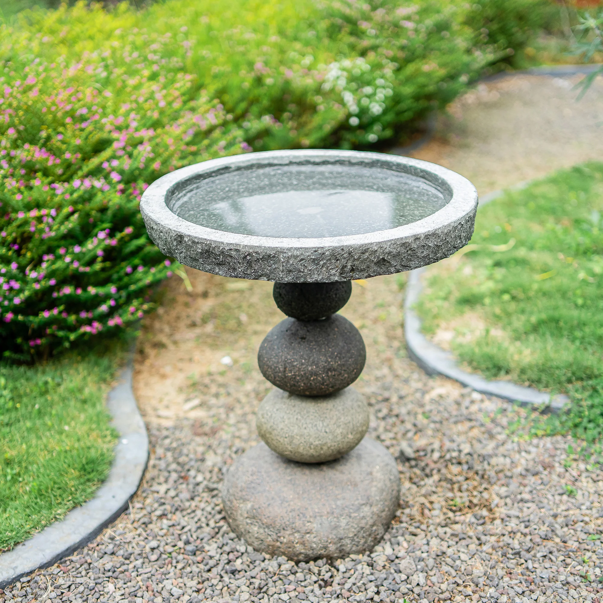 Rock Cairn Bird Bath By Garden Age Supply - Image 2