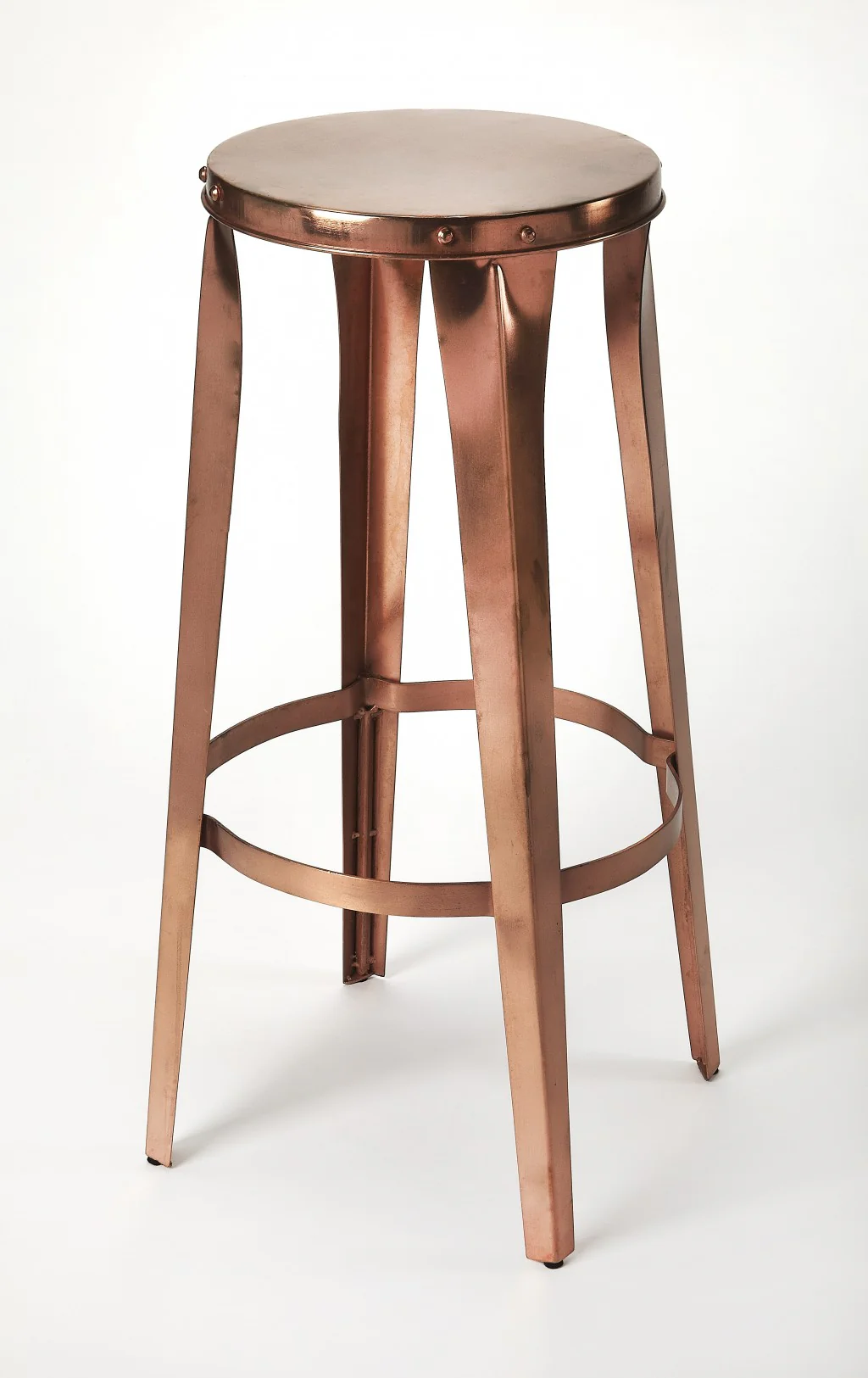 Rustic Copper Backless Bar Stool By Homeroots