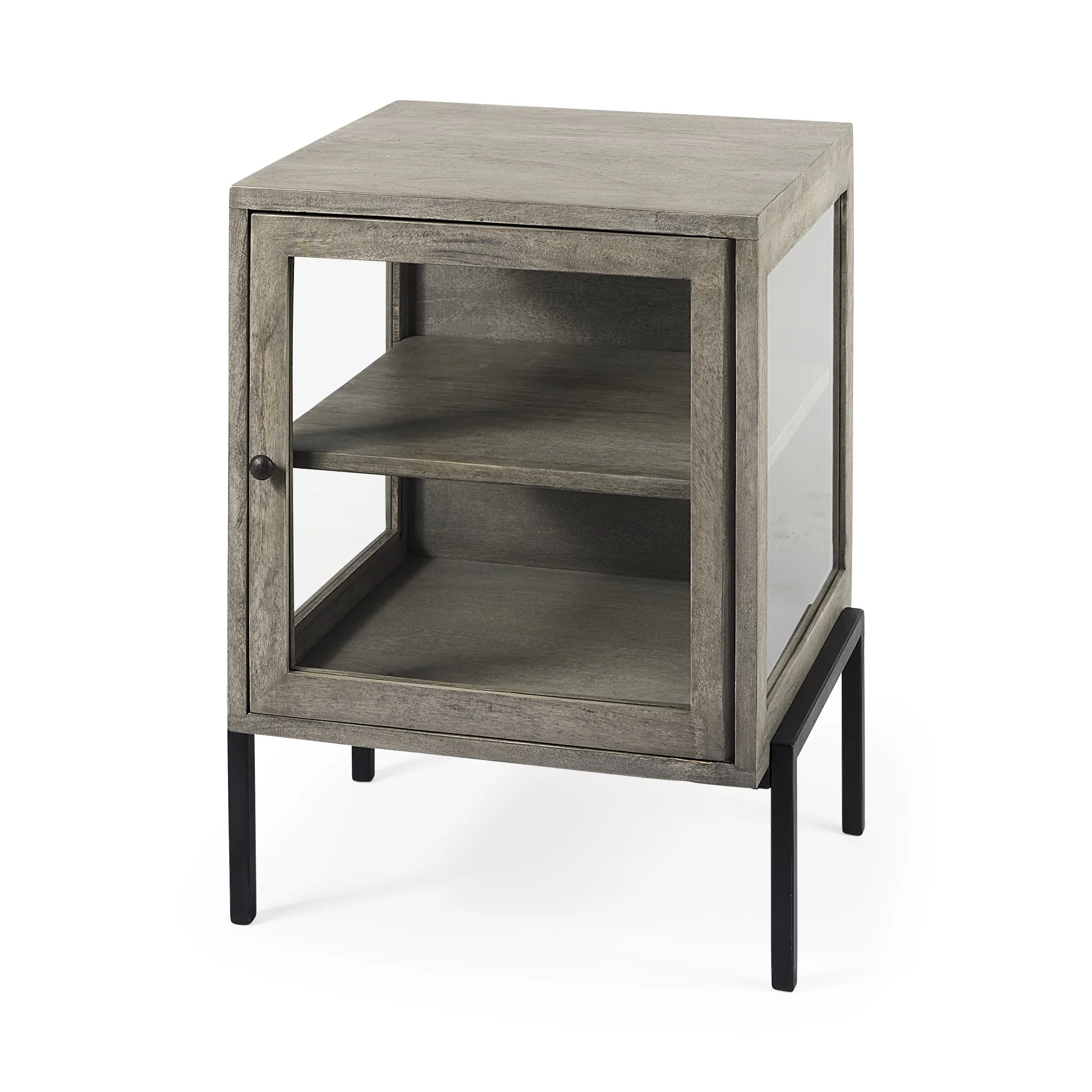 Rustic Dark Gray And Black Shadowbox Cabinet By Homeroots