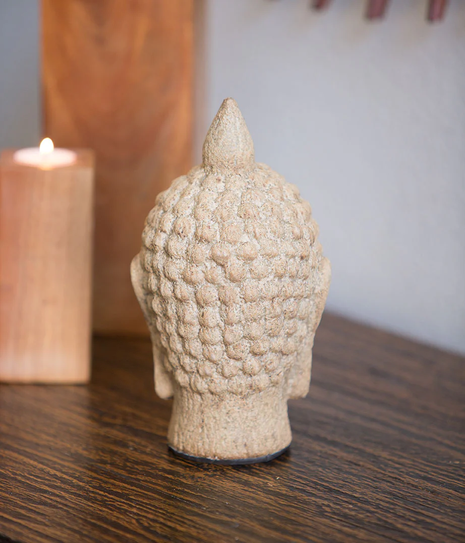 Rustic Thai Buddha Head Set of 4 By Garden Age Supply