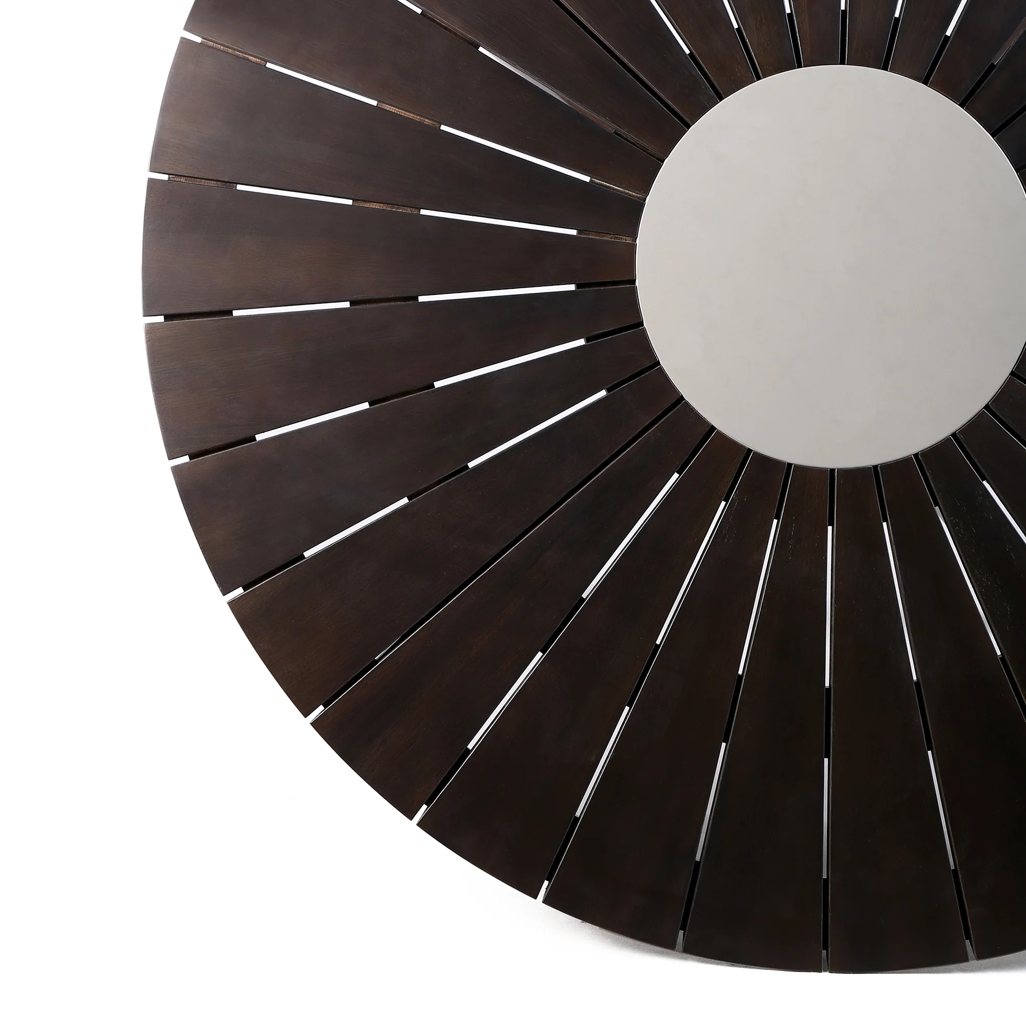 Sachi Outdoor Dark Eucalyptus Wood and Concrete Round Dining Table By Armen Living - Image 5