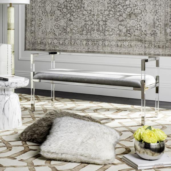 Safavieh Anastasia Bench - Silver