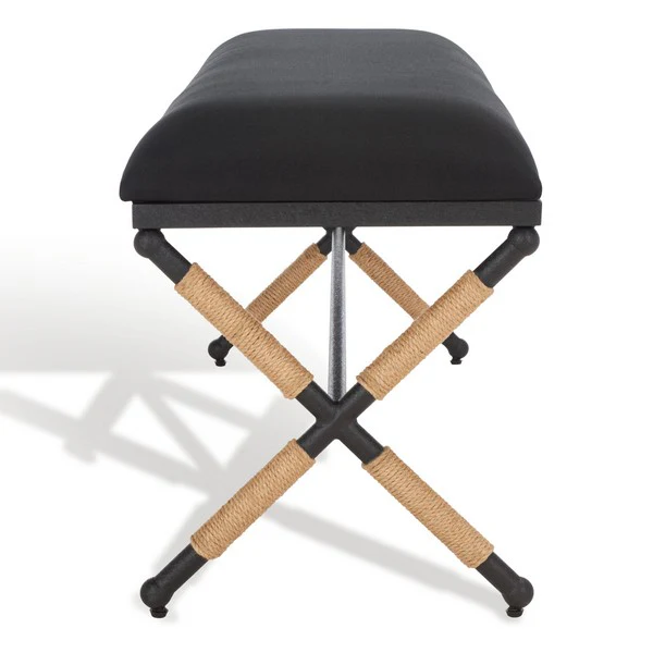 Safavieh Carmelo Hemp Wrapped Bench - Black - Image 2