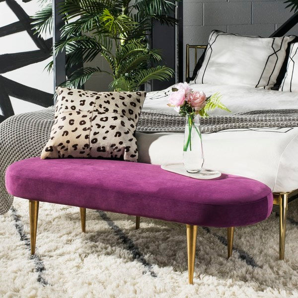 Safavieh Corinne Oval Bench - Plum