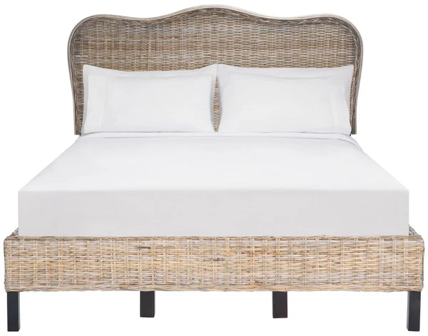 Safavieh Daejon Rattan Bed Queen Size - Grey - Image 2