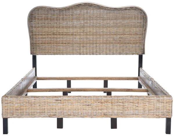 Safavieh Daejon Rattan Bed Queen Size - Grey - Image 5