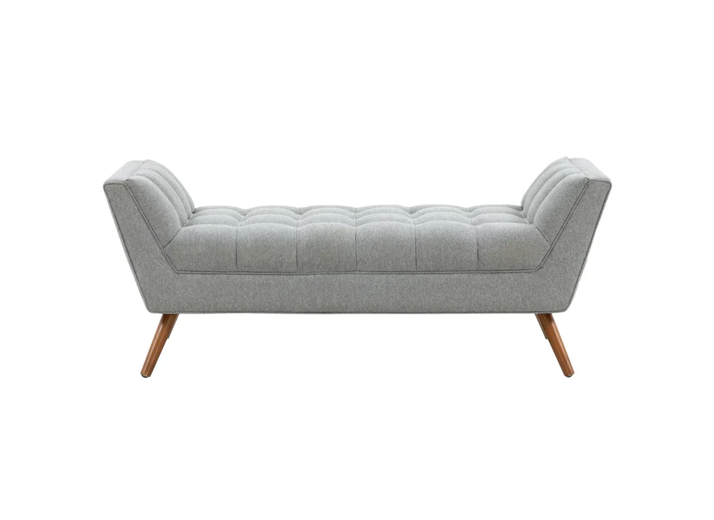 Safavieh Damian Tufted Bench - Light Gray - Image 2