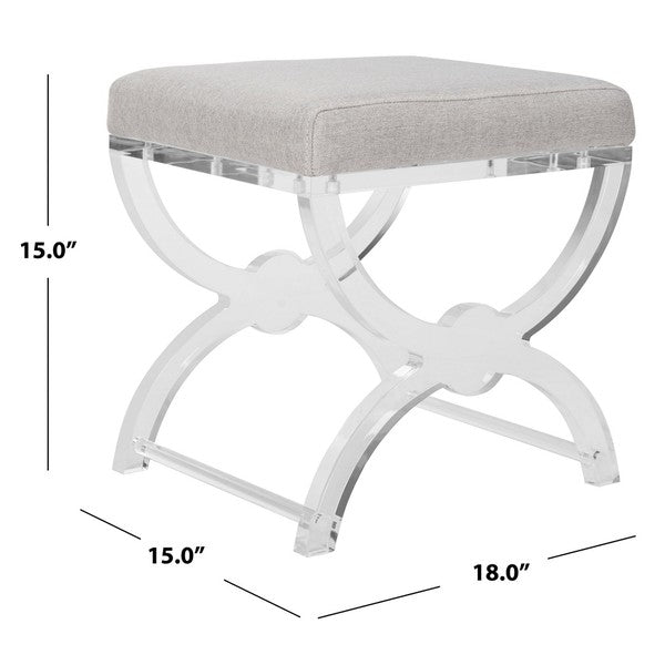 Safavieh Delfina Vanity Stool - Clear - Image 3