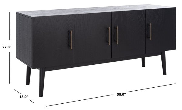 Safavieh Doderick Mid-Century Media Sta - Black - Image 3