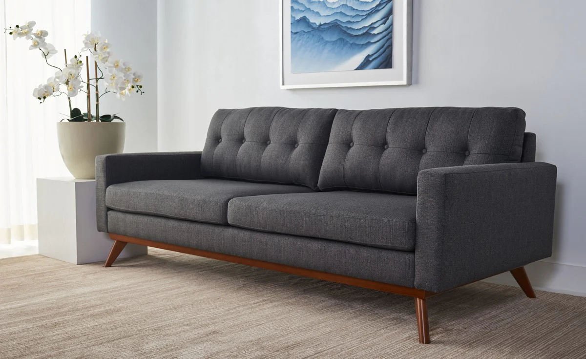 Safavieh Gneiss Modern Linen Upholstered Fabric Sofa - Slate
