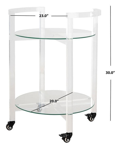 Safavieh Jules 2 Tier Acrylic Bar Cart - Clear - Image 3