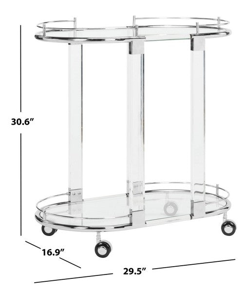Safavieh Lennon Bar Trolley - Silver - Image 3