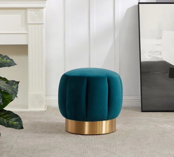 Safavieh Maxine Channel Tufted Otttoman - Petrol