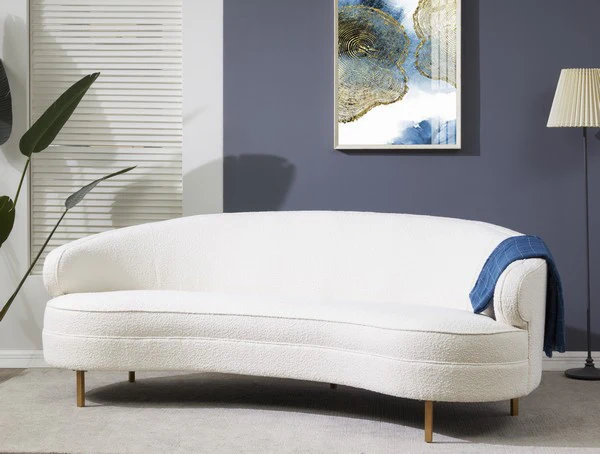 Safavieh Primrose Curved Upholstered Fabric Sofa - Ivory