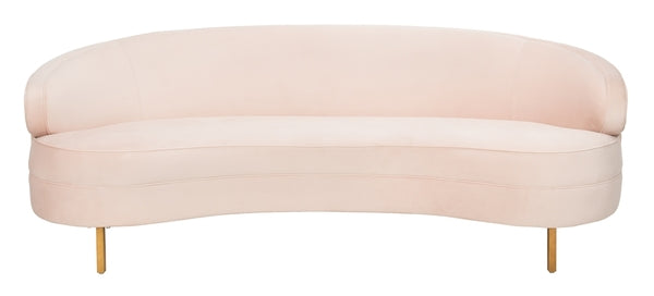 Safavieh Primrose Curved Velvet Sofa - Light Pink - Image 2