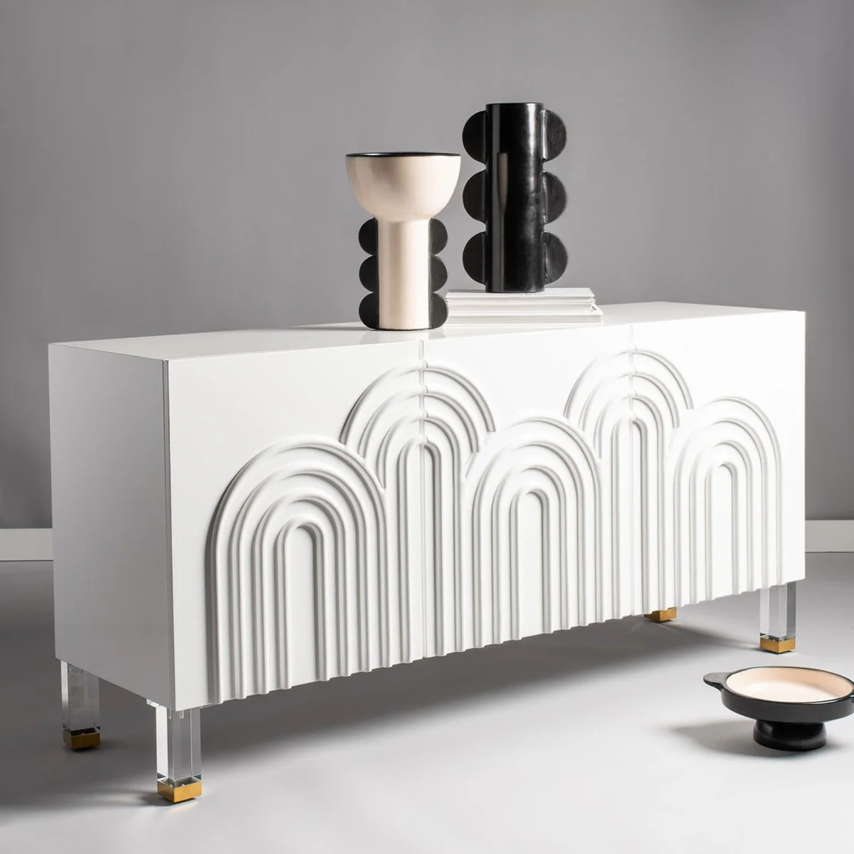 Safavieh Saturn Wave Acrylic Sideboard - White