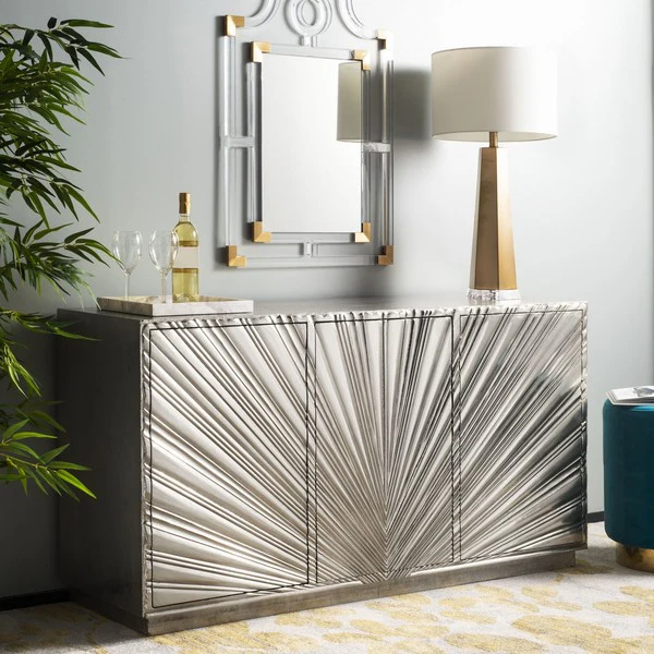 Safavieh Sylas Sunburst 3-Dr Sideboard - Silver