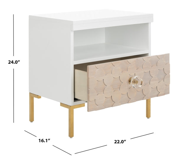 Safavieh Sylvie 1 Drawer Side Table - White - Image 3
