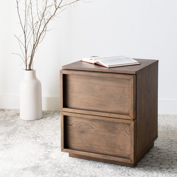 Safavieh Zeus 2 Drawer Nightstand - Medium Oak