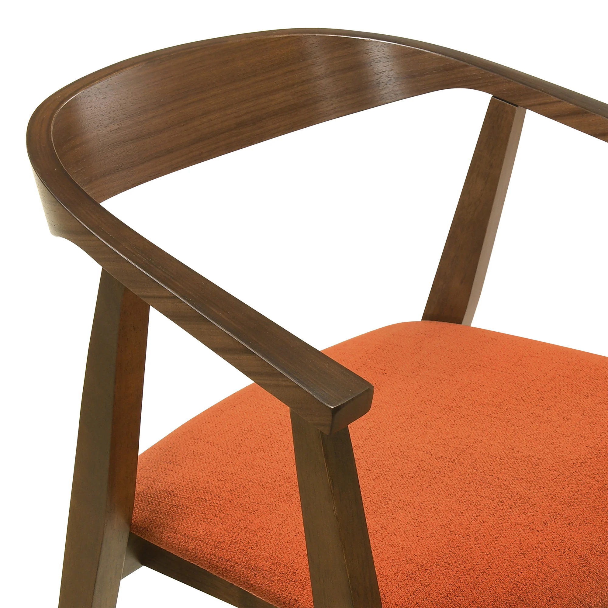 Santana 7 Piece Round Walnut Wood Dining Table Set with Blue Fabric By Armen Living - Image 29