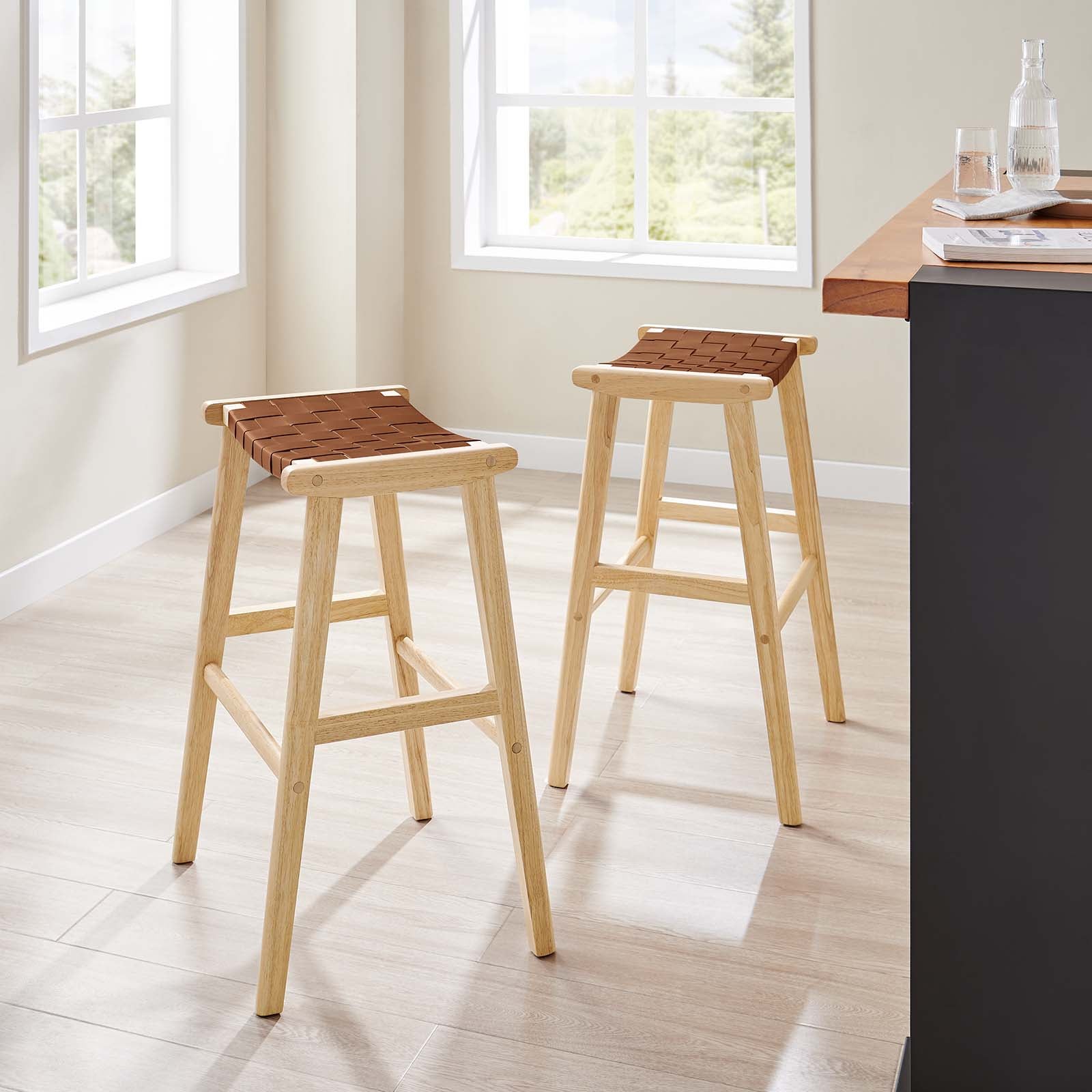 Saoirse Faux Leather Wood Bar Stool - Set of 2 By Modway - EEI-6549 - Image 7