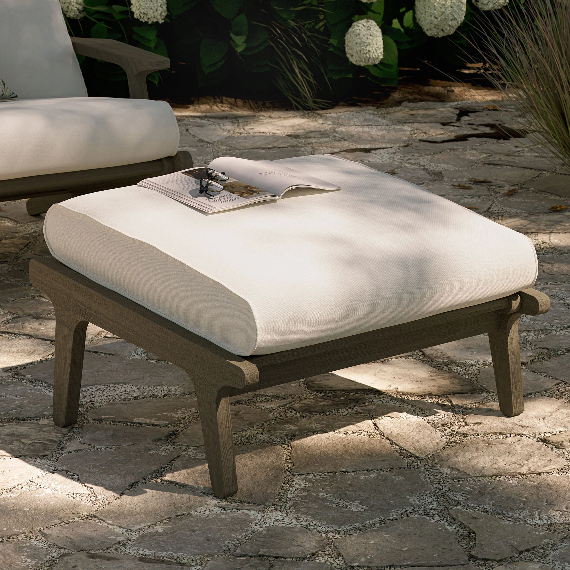 Saratoga Outdoor Patio Teak Ottoman by Modway