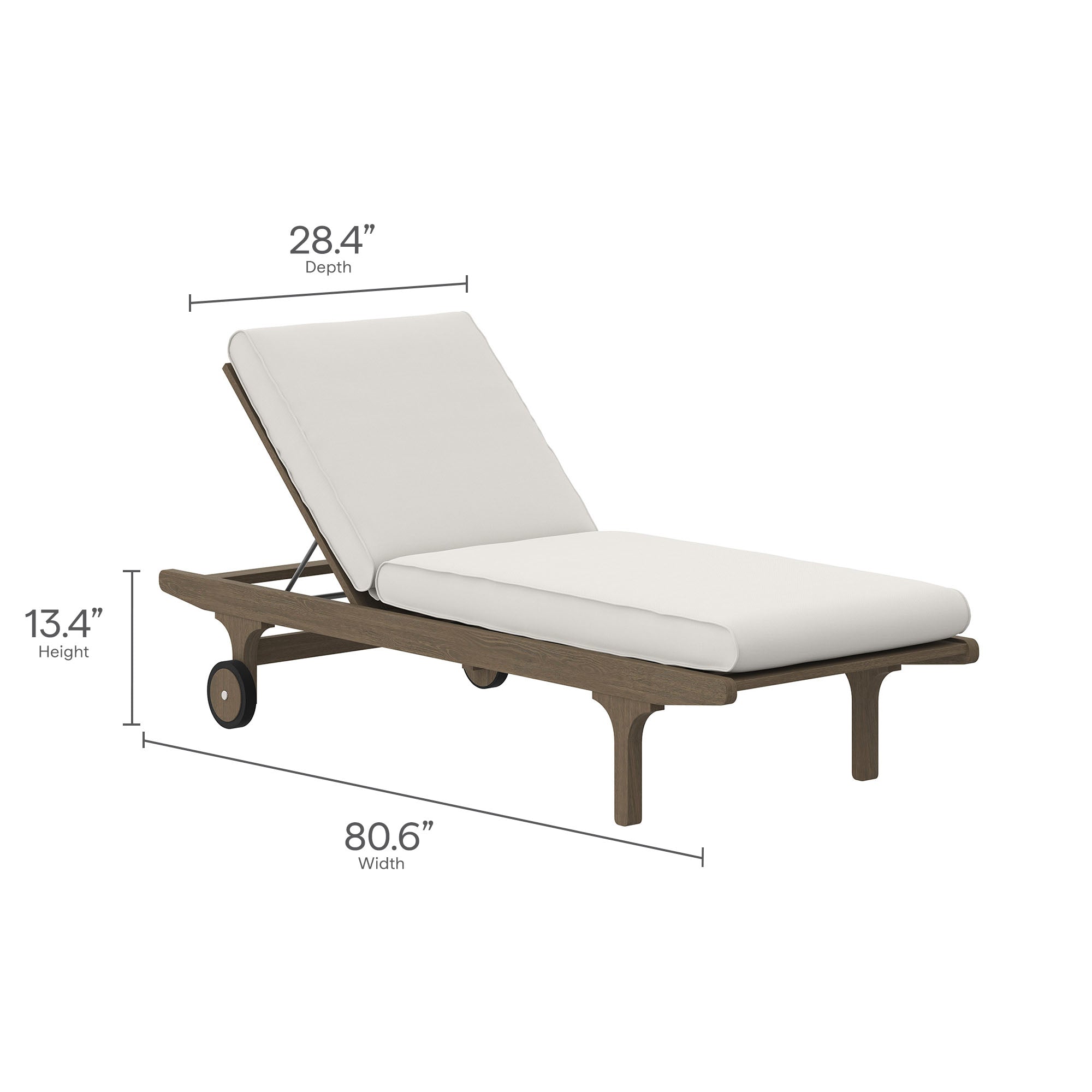 Saratoga Outdoor Patio Teak Wood 3-Piece Chaise Lounge Furniture Set by Modway - Image 6