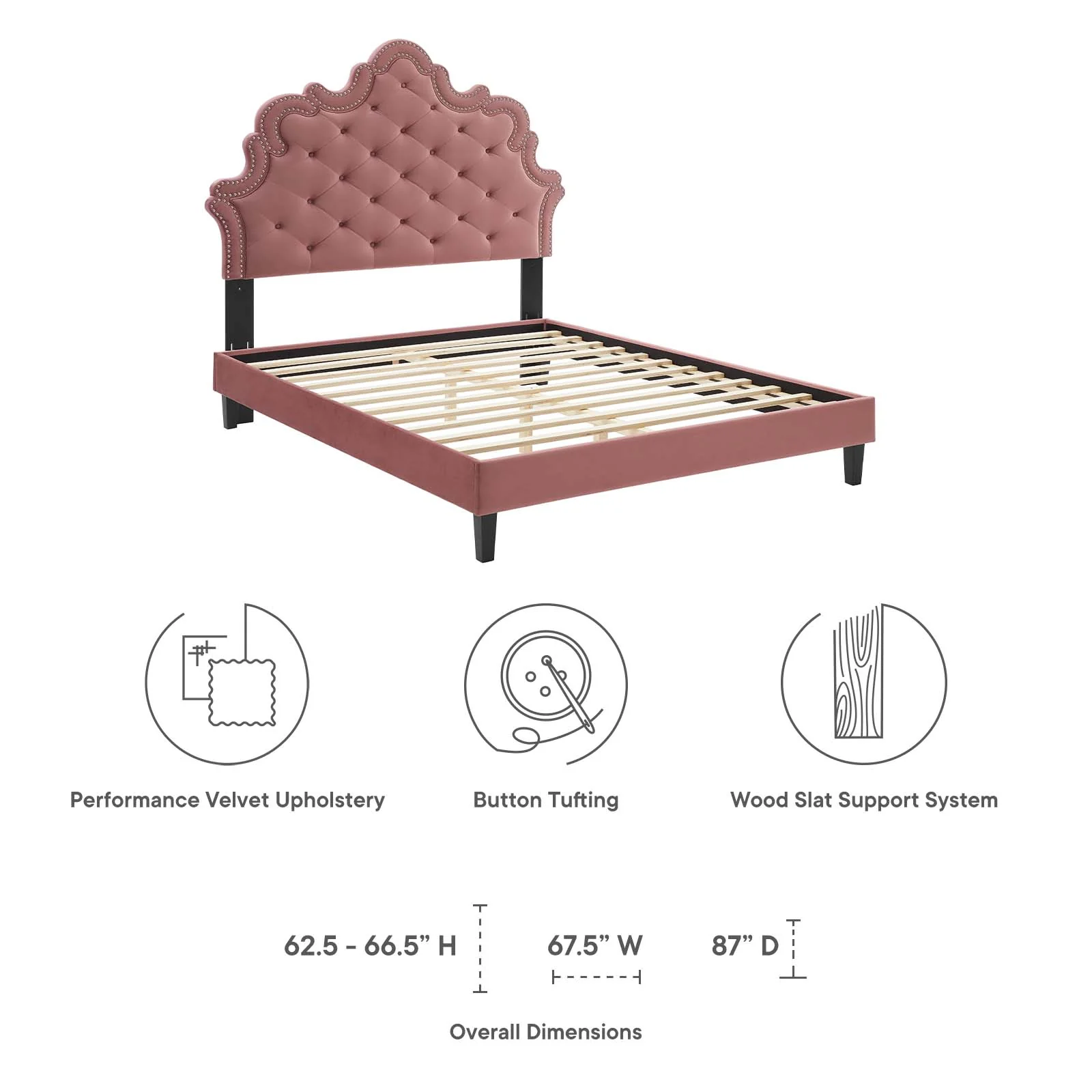 Sasha Button-Tufted Performance Velvet King Bed By Modway - MOD-6842 - Image 21