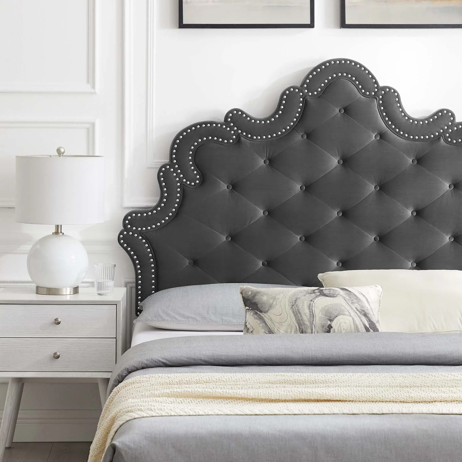 Sasha Button-Tufted Performance Velvet King Bed By Modway - MOD-6842 - Image 3