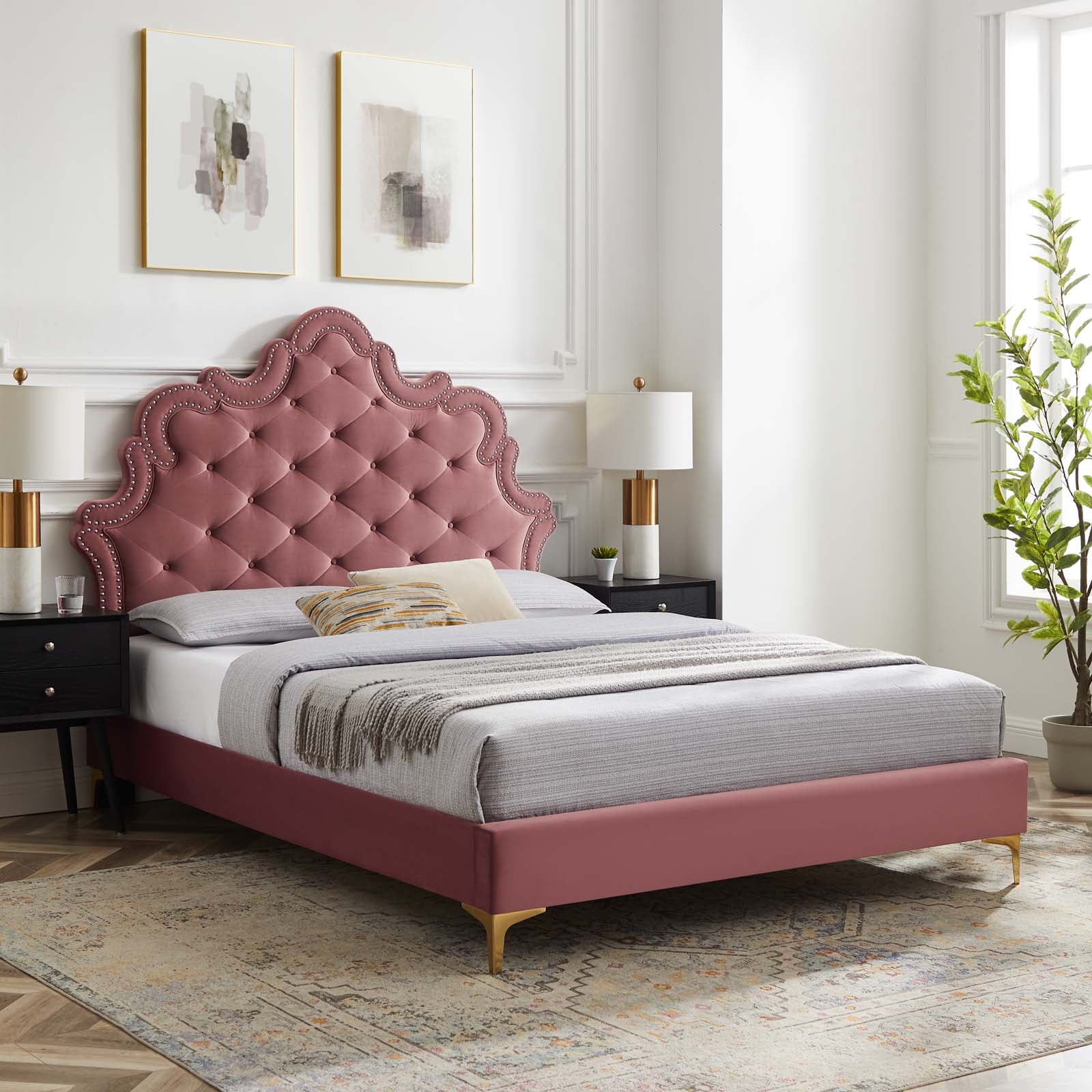 Sasha Button-Tufted Performance Velvet Queen Bed By Modway - MOD-6817 - Image 12