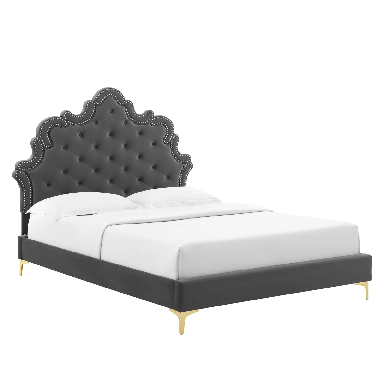 Sasha Button-Tufted Performance Velvet Queen Bed By Modway - MOD-6817 - Image 2