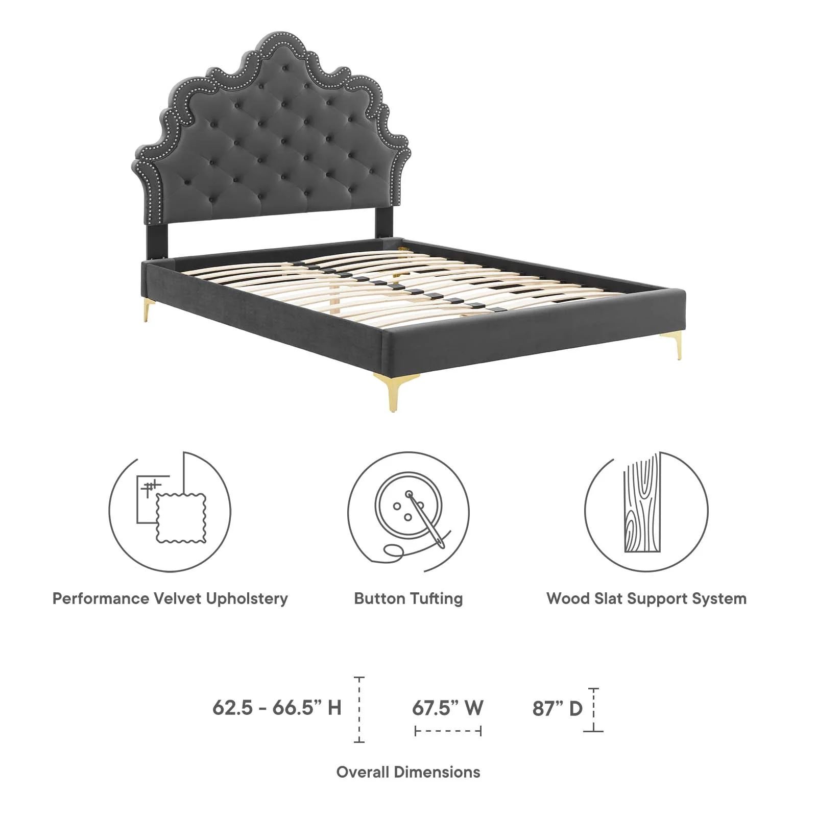Sasha Button-Tufted Performance Velvet Twin Bed By Modway - MOD-6787 - Image 10