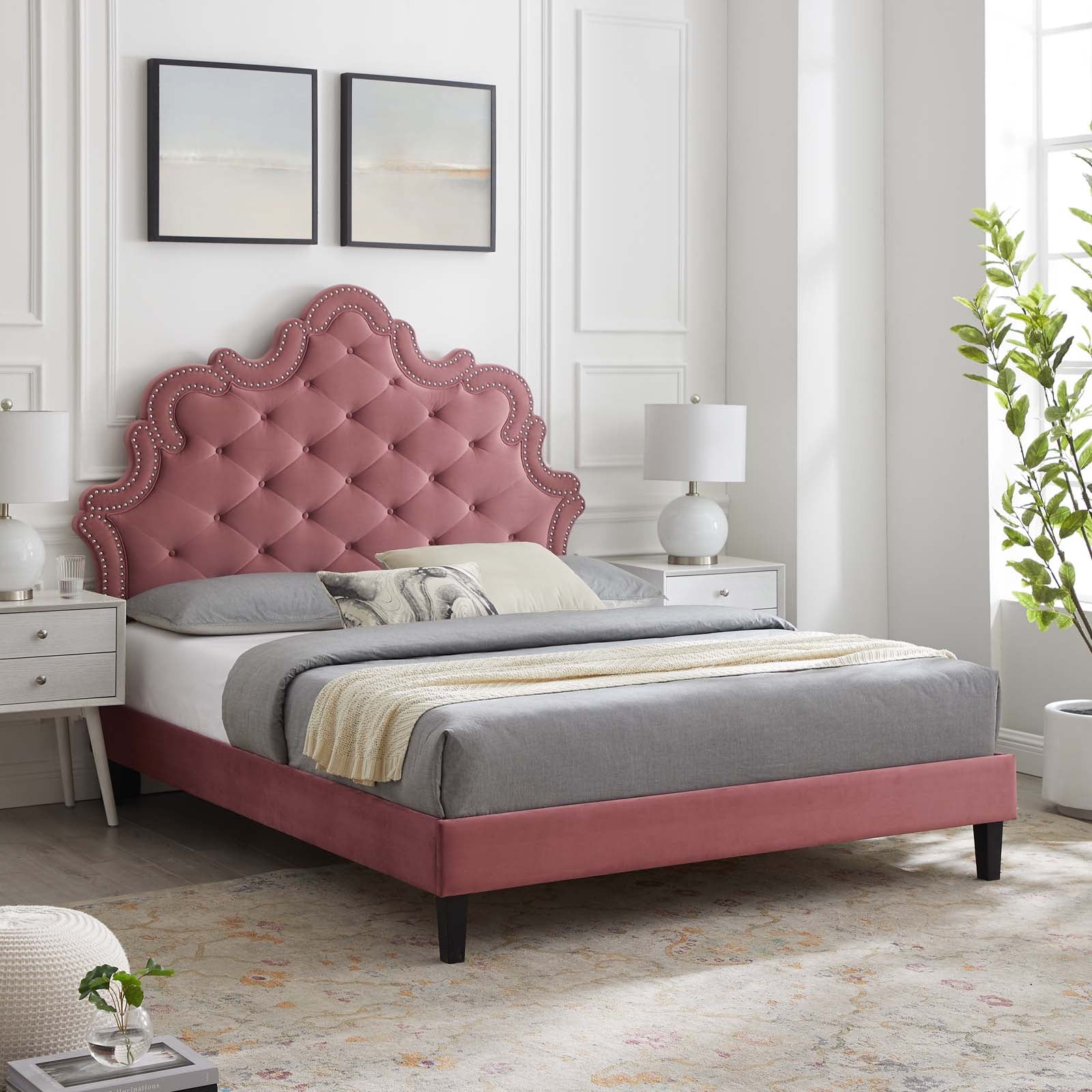Sasha Button-Tufted Performance Velvet Twin Bed By Modway - MOD-6797 - Image 15