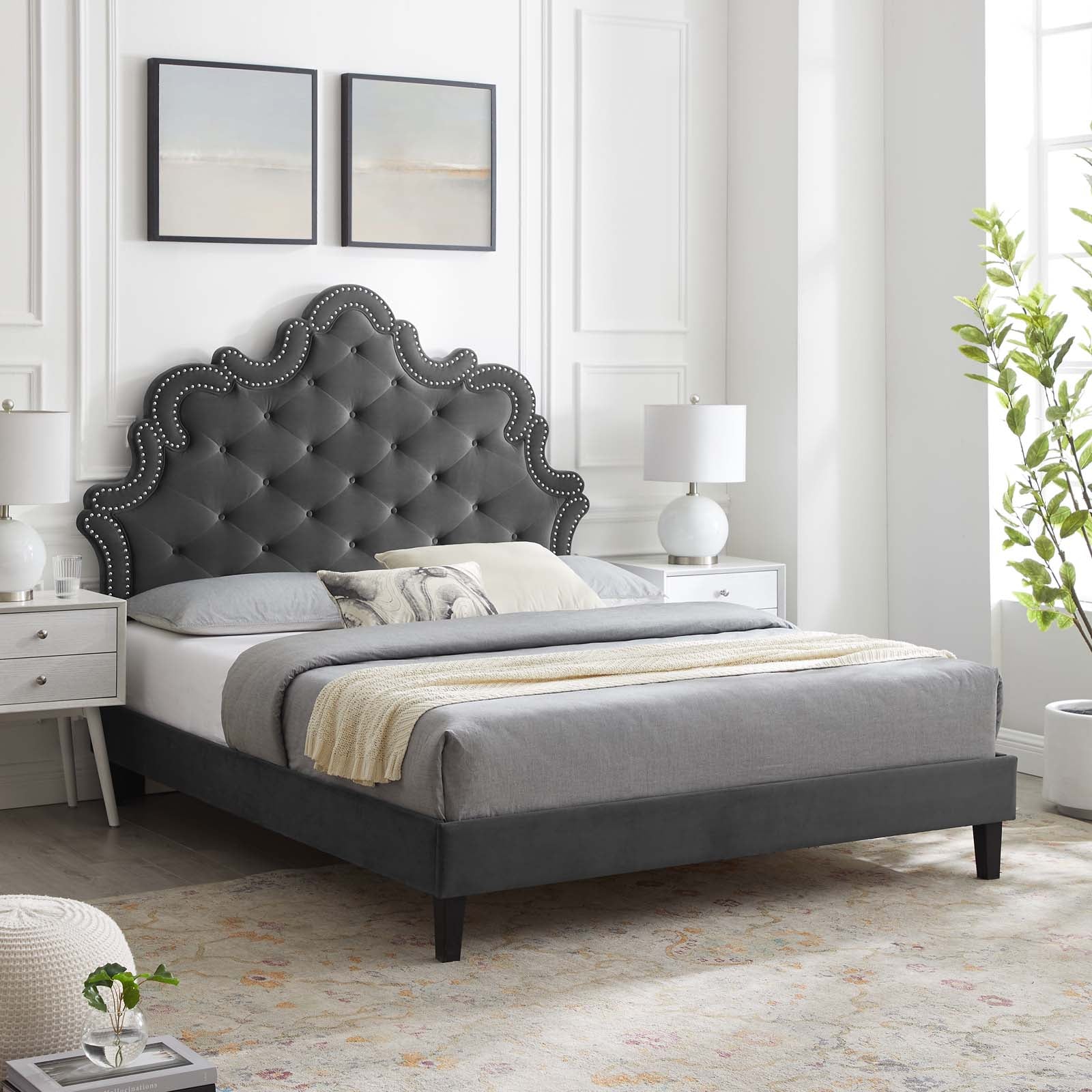 Sasha Button-Tufted Performance Velvet Twin Bed By Modway - MOD-6797 - Image 4