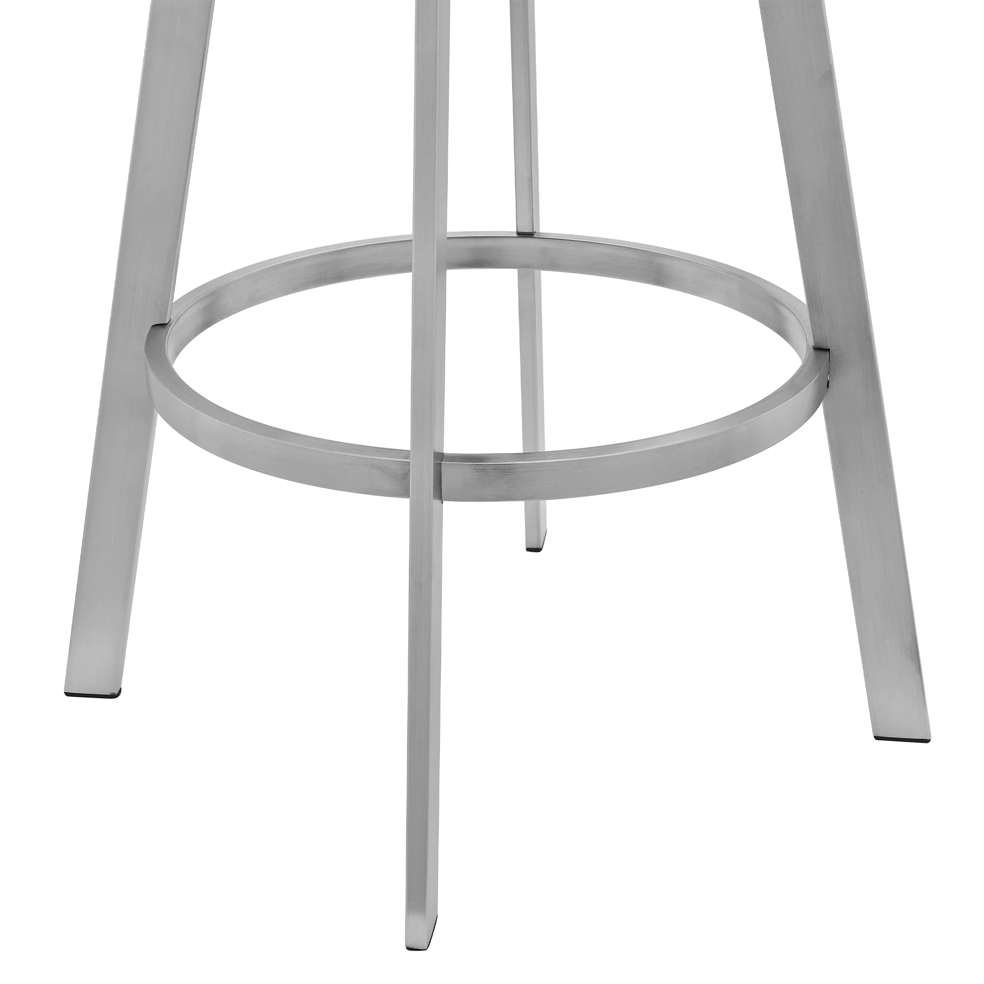 Scranton 26" Swivel Modern Brushed Stainless Steel and Slate Grey Faux Leather Barstool By Armen Living - Image 7