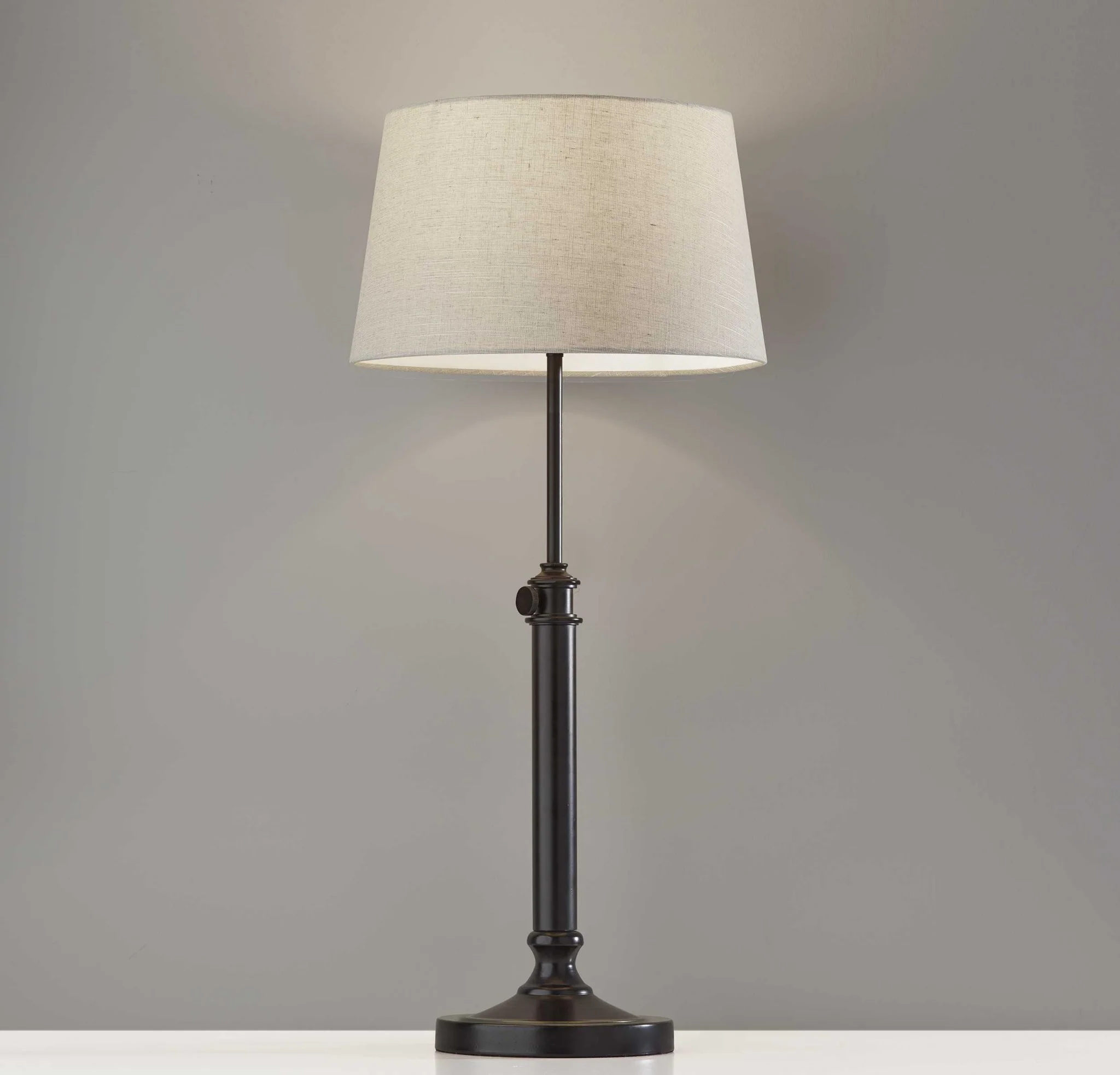 Set of 2 Black Metal Adjustable Height Table Lamp By Homeroots