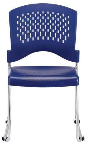 Set of 4 Navy Professional Plastic Guest Chairs By Homeroots