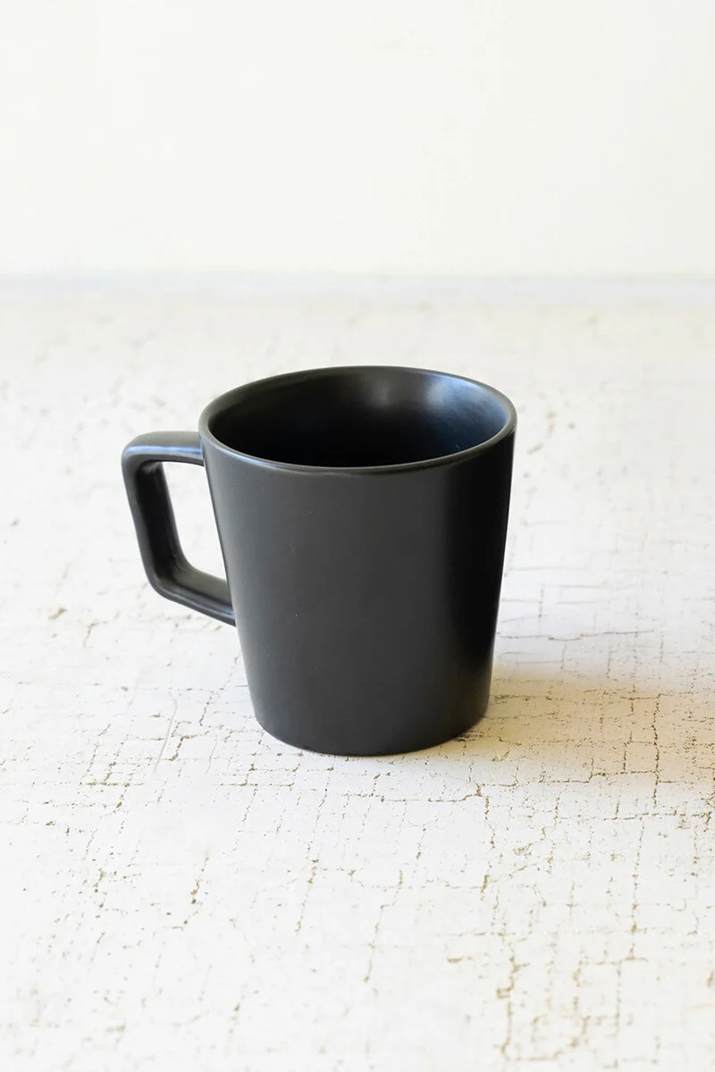Set Of Four Black Ceramic Mugs (Min 2) By Kalalou