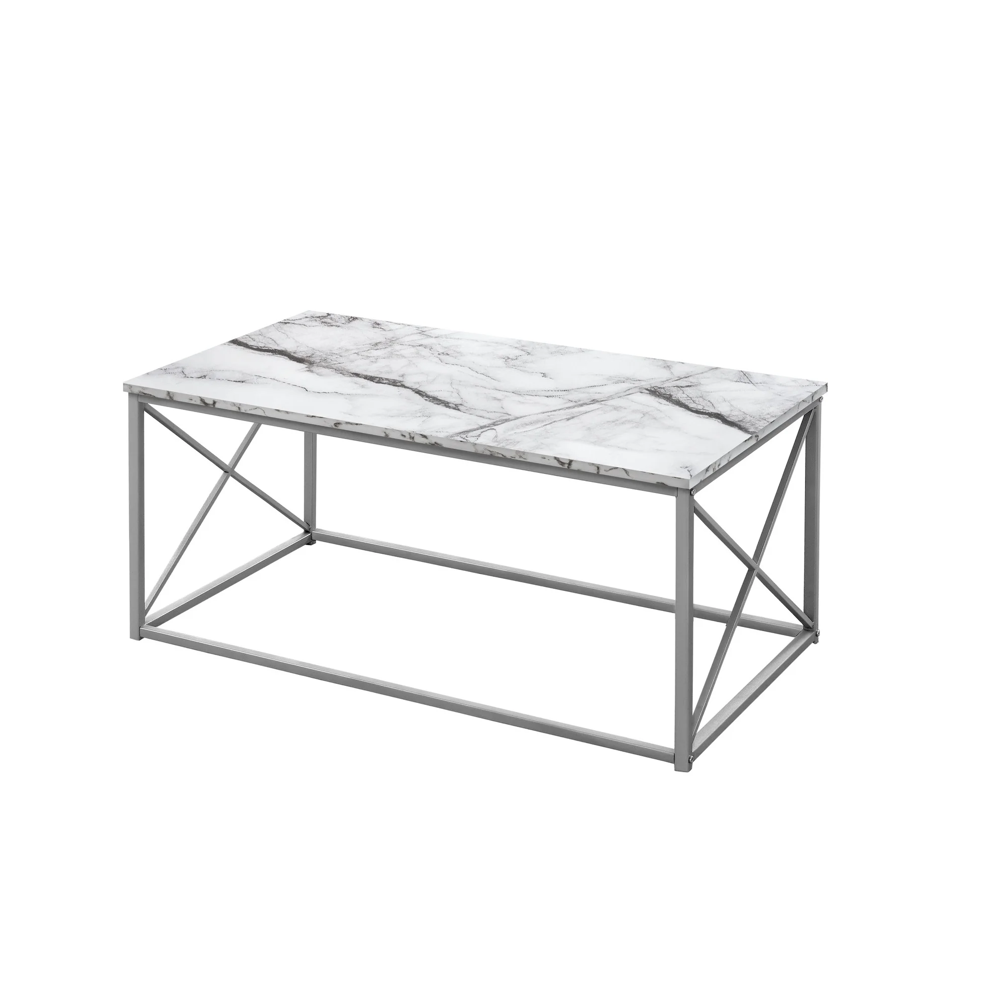 Set Of Three 42" White Rectangular Coffee Table By Homeroots