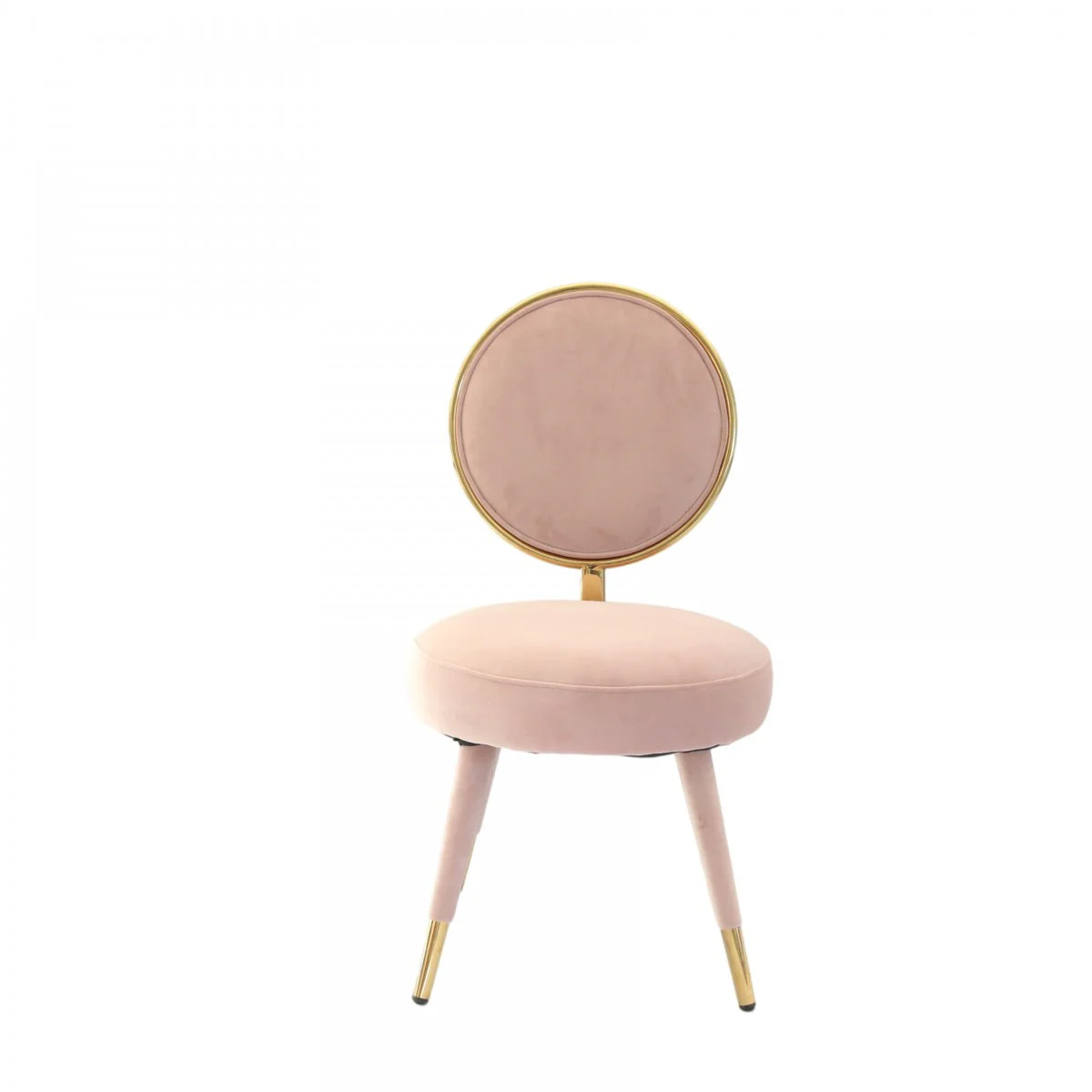 Set Of Two 21" Pink Velvet And Pink And Gold Solid Color Side Chair By Homeroots
