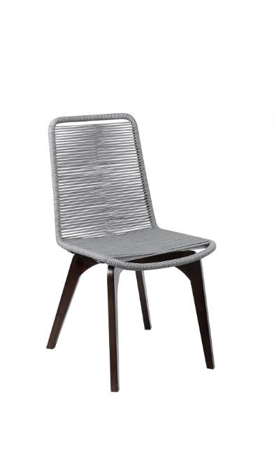 Set of Two Silver Solid Wood Outdoor Dining Chair By Homeroots