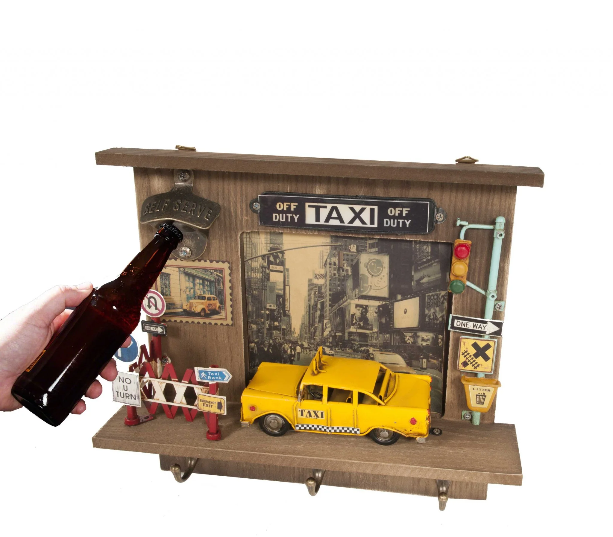 Shadow Box with 3 Metal Keychain Hooks By Homeroots