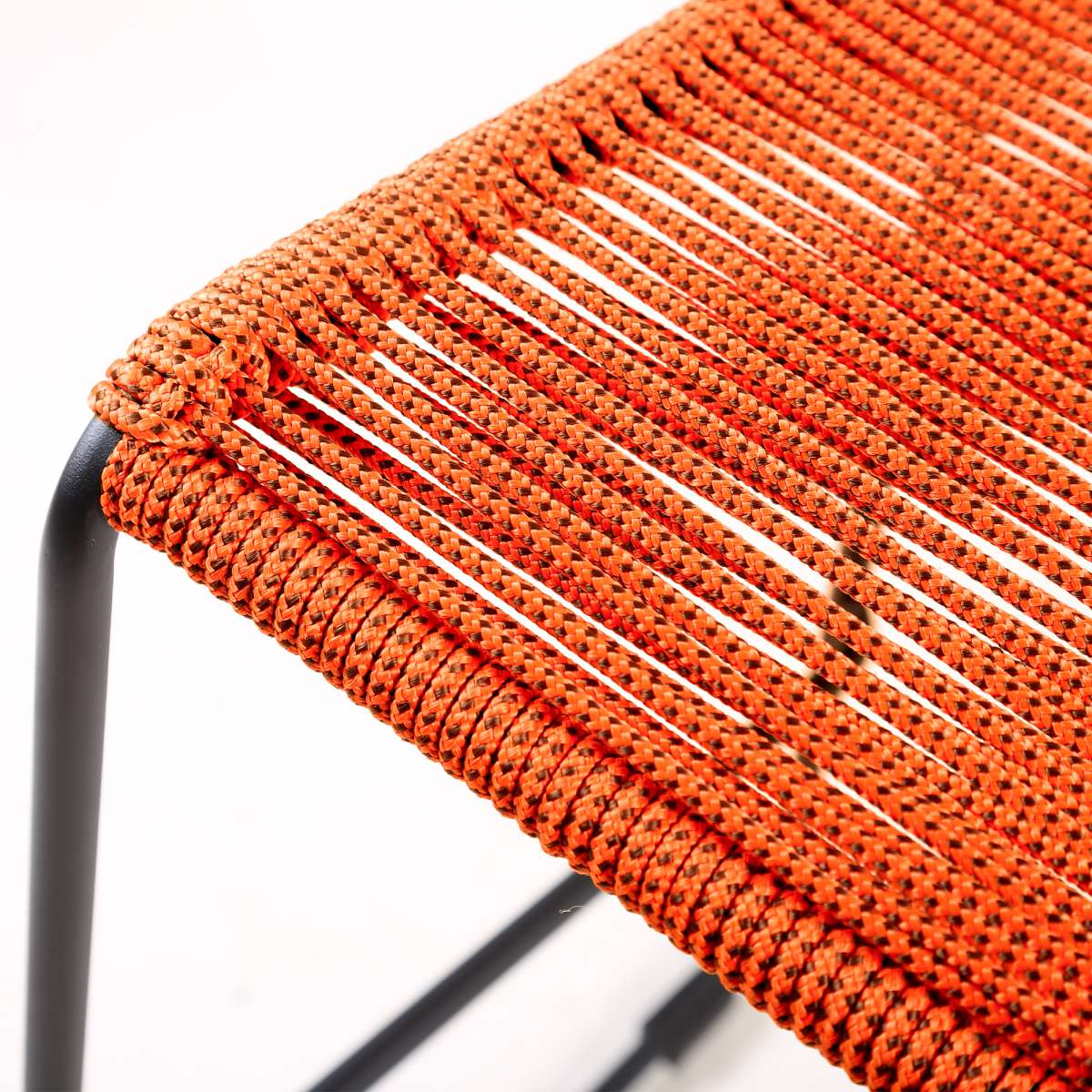 Shasta 30" Outdoor Metal and Tangerine Rope Stackable Barstool - Set of 2 By Armen Living - Image 5