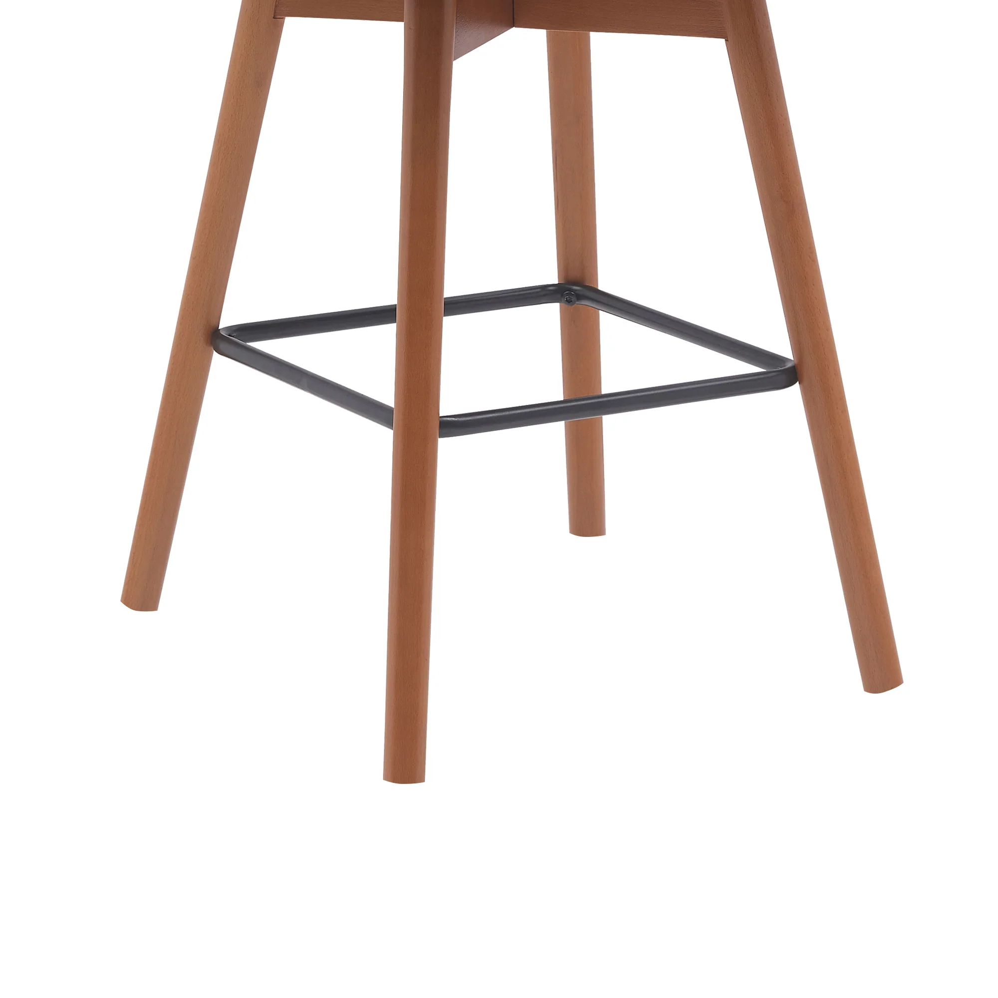 Sicily 26" Swivel Walnut Wood Counter Stool in Cream Faux Leather By Armen Living - Image 13